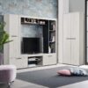 ΚΕΝΤΡΟ ΨΥΧΑΓΩΓΙΑΣ-ΣΥΝΘΕΣΗ LORCA WHITE OAK / ΜΑΥΡΟ 195.5*35*171.5