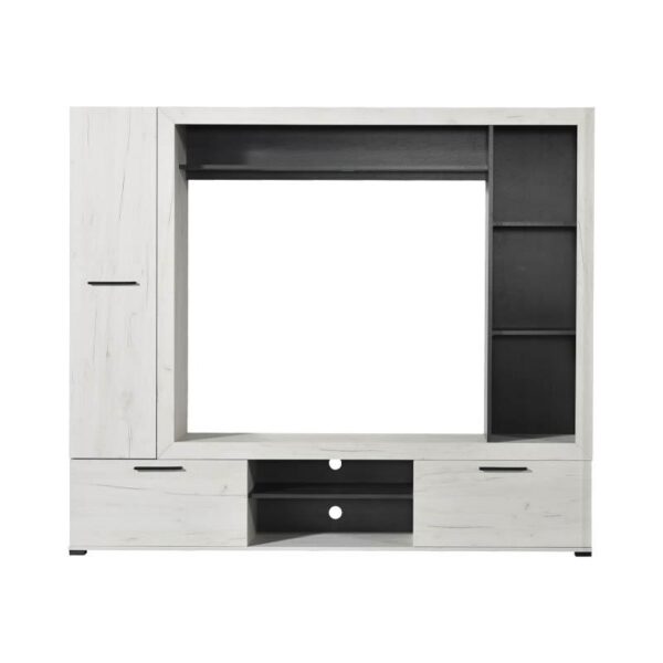 ΚΕΝΤΡΟ ΨΥΧΑΓΩΓΙΑΣ-ΣΥΝΘΕΣΗ LORCA WHITE OAK / ΜΑΥΡΟ 195.5*35*171.5