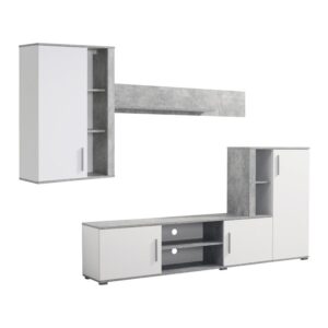 ΚΕΝΤΡΟ ΨΥΧΑΓΩΓΙΑΣ-ΣΥΝΘΕΣΗ PARMA ΛΕΥΚΟ-ΓΚΡΙ CONCRETE 262x35x180εκ