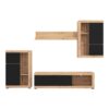 ΚΕΝΤΡΟ ΨΥΧΑΓΩΓΙΑΣ-ΣΥΝΘΕΣΗ ROSSO ARTISAN OAK-BLACK ΜΑΤT FOIL 266x41x186εκ