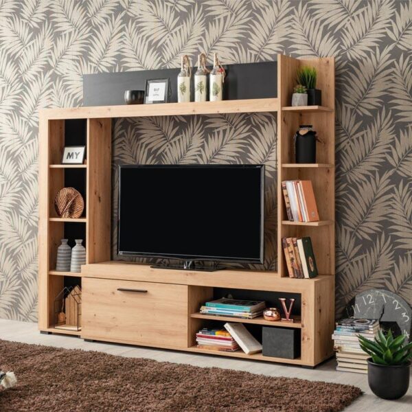 ΚΕΝΤΡΟ ΨΥΧΑΓΩΓΙΑΣ-ΣΥΝΘΕΣΗ RUBI ARTISAN / ΜΑΥΡΟ 172x33x157εκ
