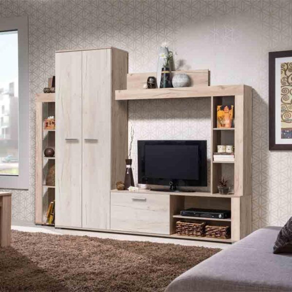 ΚΕΝΤΡΟ ΨΥΧΑΓΩΓΙΑΣ-ΣΥΝΘΕΣΗ TALIN GREY OAK/WHITE OAK 233x35x185εκ
