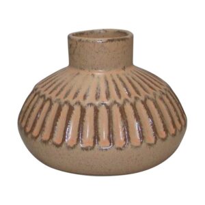 ΚΕΡΑΜΙΚΟ ΒΑΖΟ Fylliana 606427 ΚΑΦΕ ΧΡΩΜΑ 15,8x15,8x11,7εκ sls