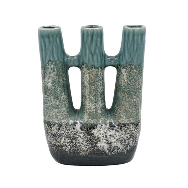 ΚΕΡΑΜΙΚΟ ΒΑΖΟ Fylliana FL3205 ΠΡΑΣΙΝΟ-ΓΚΡΙ ΧΡΩΜΑ 24x12x30εκ