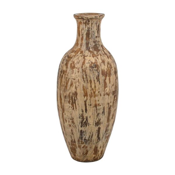 ΚΕΡΑΜΙΚΟ ΒΑΖΟ FYLLIANA FL3231 ΧΡΩΜΑ ΜΠΕΖ - ΧΡΥΣΟ 28x67εκ