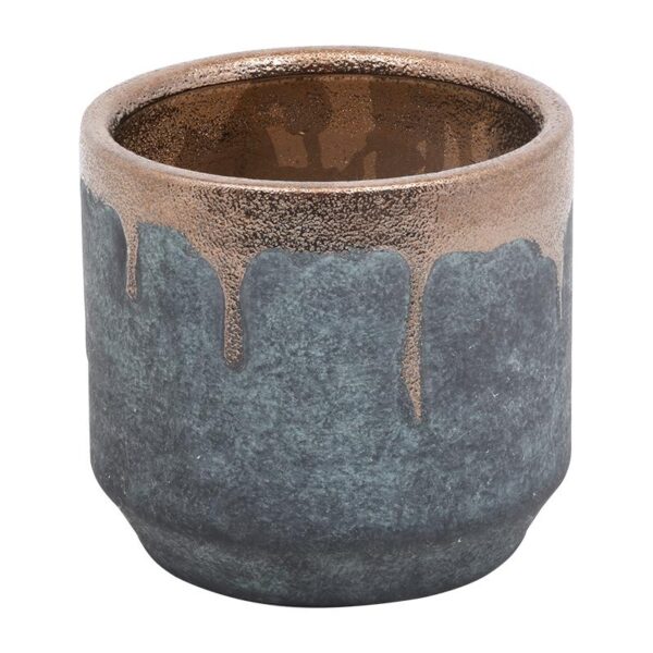 ΚΕΡΑΜΙΚΟ ΒΑΖΟ Fylliana FL3806 ΜΠΛΕ-ΜΠΡΟΝΖΕ ΧΡΩΜΑ 14x13εκ