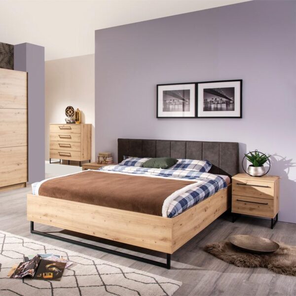 ΚΟΜΟΔΙΝΟ SARDINIA NO2F ARTISAN OAK / ΜΑΥΡΟ 45.5x35x54εκ