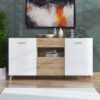 ΚΟΜΟΤΑ ΜΠΟΥΦΕΣ BRETAGNA 3K1F ARTISAN OAK-ΛΕΥΚΟ HIGH GLOSS FOIL 173x41,5x87,5εκ a.p.r
