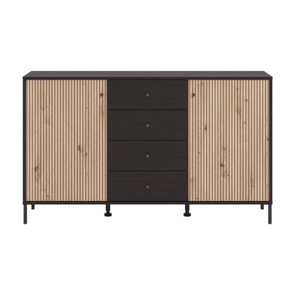 ΚΟΜΟΤΑ-ΜΠΟΥΦΕΣ CORREZE 3K4F ΜΑΥΡΟ OAK-ARTISAN OAK 157x40x93εκ