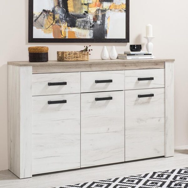 ΚΟΜΟΤΑ-ΜΠΟΥΦΕΣ Kent 160 3Κ3F GREY OAK/WHITE OAK 160x37x98εκ knt
