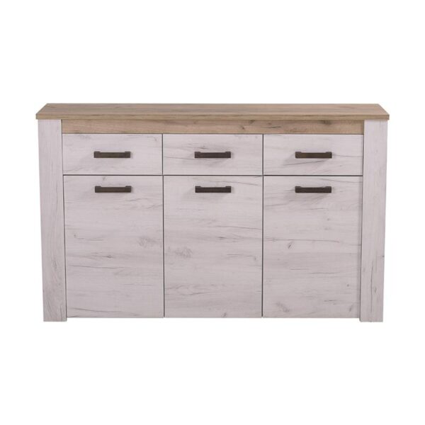 ΚΟΜΟΤΑ-ΜΠΟΥΦΕΣ Kent 160 3Κ3F GREY OAK/WHITE OAK 160x37x98εκ knt