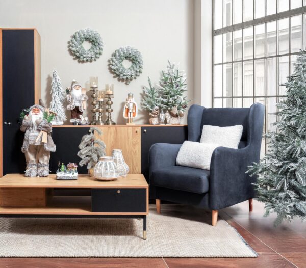 ΚΟΜΟΤΑ-ΜΠΟΥΦΕΣ ΜΕ 3 ΝΤΟΥΛΑΠΙΑ Fylliana Living GREY OAK-ΜΑΥΡΟ ΧΡΩΜΑ 150x40x82εκ