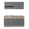 ΚΟΥΖΙΝΑ DALILA 160 GREY OAK / ΓΚΡΙ 160*51,5*206,5