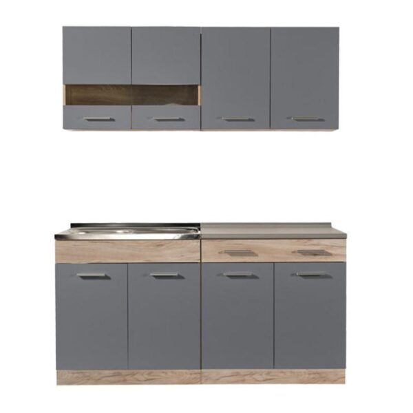 ΚΟΥΖΙΝΑ DALILA 160 GREY OAK / ΓΚΡΙ 160*51,5*206,5