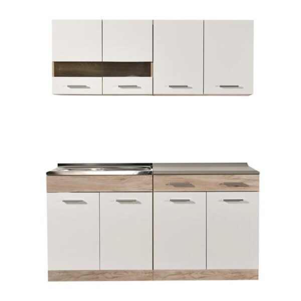 ΚΟΥΖΙΝΑ DALILA 160 GREY OAK / ΛΕΥΚΟ 160*51,5*206,5