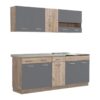 ΚΟΥΖΙΝΑ DALILA 200 GREY OAK / ΓΚΡΙ 200*51,5*206,5