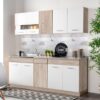 ΚΟΥΖΙΝΑ DALILA 80 GREY OAK / ΛΕΥΚΟ 80*51,5*206,5
