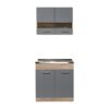 ΚΟΥΖΙΝΑ DALILA 80S GREY OAK / ΓΚΡΙ 80*51,5*206,5