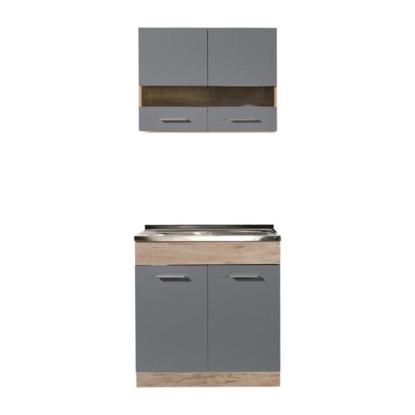 ΚΟΥΖΙΝΑ DALILA 80S GREY OAK / ΓΚΡΙ 80*51,5*206,5