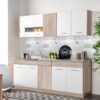 ΚΟΥΖΙΝΑ DALILA 80S GREY OAK / ΛΕΥΚΟ 80*51,5*206,5εκ