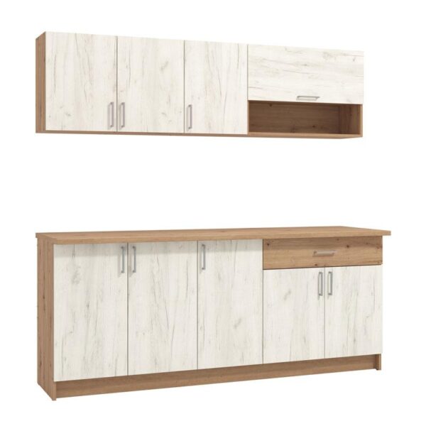 ΚΟΥΖΙΝΑ TAMARA 200 ARTISAN OAK-ΛΕΥΚΟ OAK 200x60x199,5εκ