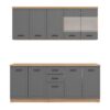 ΚΟΥΖΙΝΑ VALENCIA 200 ARTISAN-ΓΚΡΙ MAT FOIL 200x50x218εκ