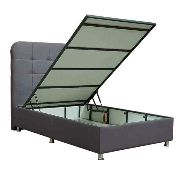 ΚΡΕΒΑΤΙ Fylliana Natalie ΓΚΡΙ ΜΕ ΑΠΟΘ ΧΩΡΟ 122x212x120 ΓΙΑ ΣΤΡΩΜΑ 120x200εκ