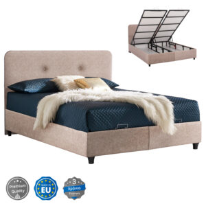 krebati-me-apothikeytiko-mpez-yfasma-fb9.jpg ΚΡΕΒΑΤΙ DOLORES ΜΕ ΑΠΟΘΗΚΕΥΤΙΚΟ ΜΠΕΖ ΥΦΑΣΜΑ HM631.22 ΓΙΑ ΣΤΡΩΜΑ 160x200 εκ.