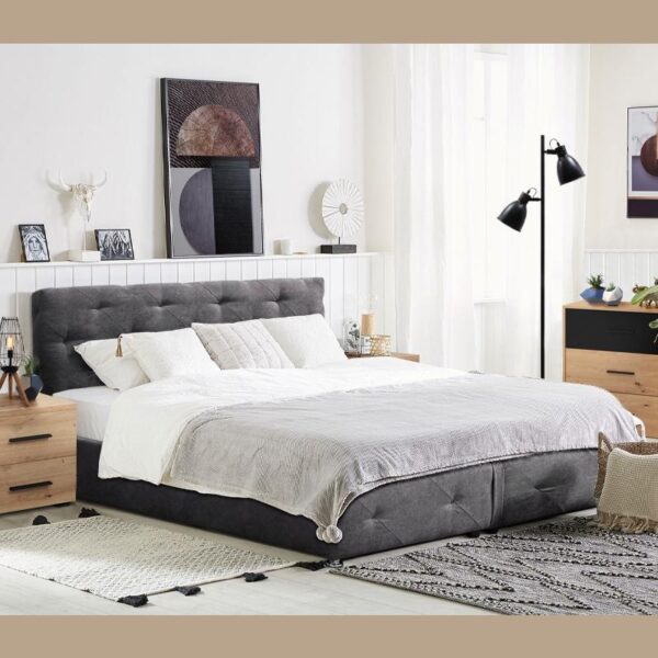 ΚΡΕΒΑΤΙ ΜΕ ΠΑΤΩΜΑ Fylliana Libert ΓΚΡΙ ΧΡΩΜΑ 170x220x110εκ