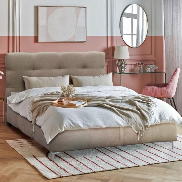 ΚΡΕΒΑΤΙ ΜΕ ΠΑΤΩΜΑ Fylliana SALVADOR ΜΠΕΖ ΧΡΩΜΑ 170x220x110εκ