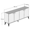 ΜΠΟΥΦΕΣ ΜΕΛΑΜΙΝΗΣ HM9045.01 NATURAL WOOD - ΜΑΥΡΟ ΜΑΡΜΑΡΟ 180x41x77,8Y εκ.