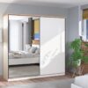 ΝΤΟΥΛΑΠΑ VALENCIA 220 ΜΕ ΚΑΘΡΕΦΤΗ ΛΕΥΚΟ-ARTISAN OAK-ΛΕΥΚΟ ΜΑΤ 220*62.5*214εκ