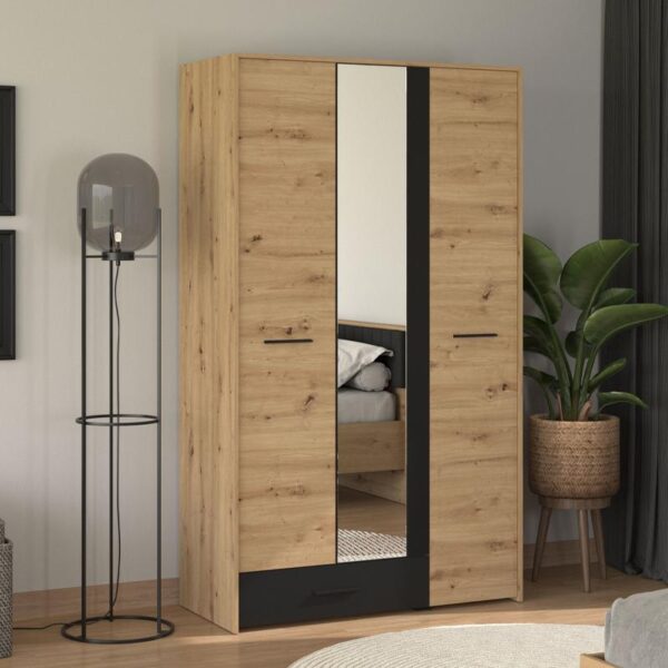 ΝΤΟΥΛΑΠΑ VARADERO 3K1F1O ARTISAN OAK-ΜΑΥΡΟ 119x53x203,5εκ