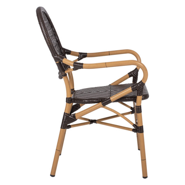 polythrona-aloyminioy-bamboo-look-kafe-k-3.jpg ΠΟΛΥΘΡΟΝΑ ΑΛΟΥΜΙΝΙΟΥ BAMBOO LOOK ΚΑΦΕ ΚΑΙ ΚΑΦΕ PE RATTAN HM5926.01 56x62x95Yεκ.