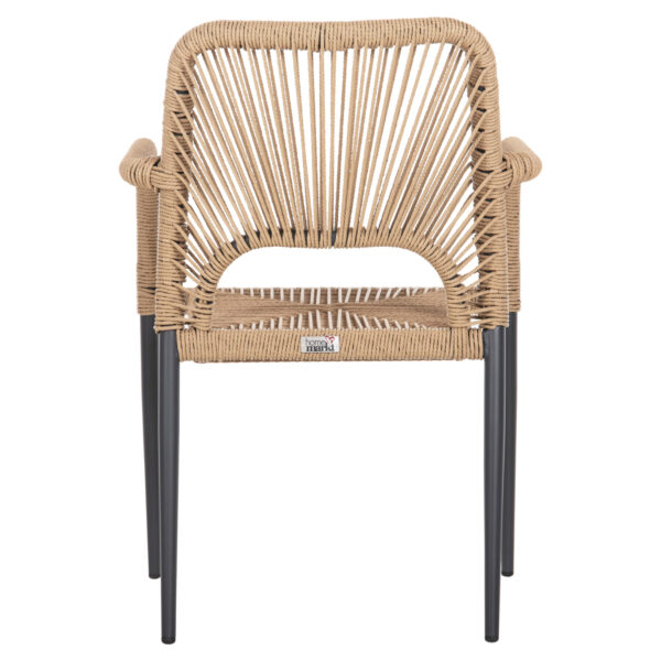 ΠΟΛΥΘΡΟΝΑ ΑΛΟΥΜΙΝΙΟΥ NOJO HM5771.02 ΓΚΡΙ ΜΕ P.E.TWIST RATTAN ΜΠΕΖ 55x63x82Y εκ.