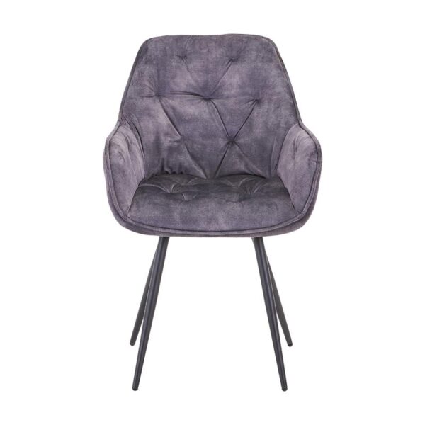 ΠΟΛΥΘΡΟΝΑ Fylliana FL016 ΓΚΡΙ ΒΕΛΟΥΔΟ ΥΦΑΣΜΑ ΜΕ ΜΕΤΑΛΛΙΚΑ ΠΟΔΙΑ