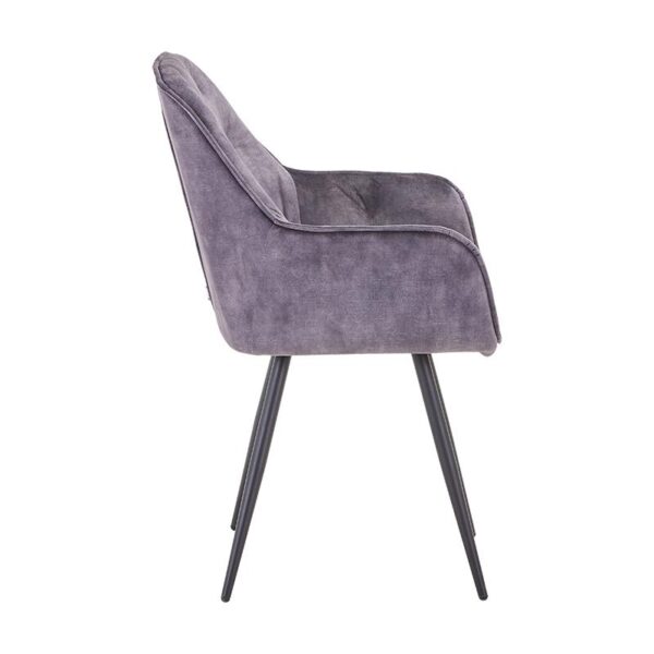 ΠΟΛΥΘΡΟΝΑ Fylliana FL016 ΓΚΡΙ ΒΕΛΟΥΔΟ ΥΦΑΣΜΑ ΜΕ ΜΕΤΑΛΛΙΚΑ ΠΟΔΙΑ