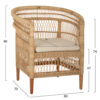 ΠΟΛΥΘΡΟΝΑ MALAWI HM9635.04 ΞΥΛΟ ΜΑΟΝΙ ΕΠΕΝΔΥΣΗ RATTAN ΛΕΥΚΟ ΜΑΞΙΛΑΡΙ ΚΑΘΙΣΜΑΤΟΣ 80x70x86Υεκ.