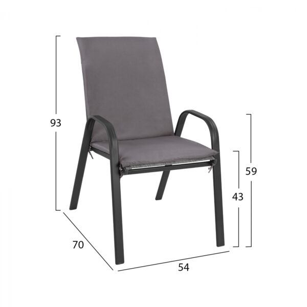 polythrona-metalliki-gkri-me-gkri-maxila-1.jpg ΠΟΛΥΘΡΟΝΑ LEON ΜΕΤΑΛΛΙΚΗ ΓΚΡΙ ME ΓΚΡΙ ΜΑΞΙΛΑΡΙ HM10573.01 54x70x93 cm.