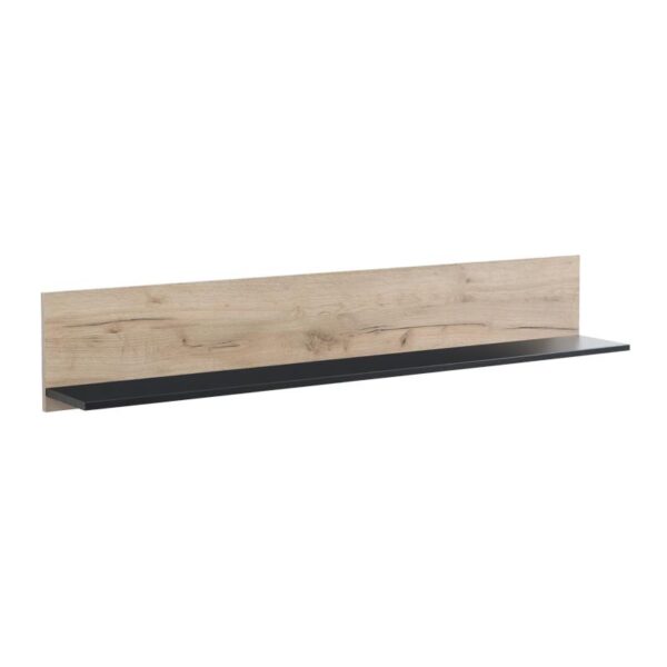 ΡΑΦΙ ΤΟΙΧΟΥ UMBRIA ZP GREY OAK-ΜΑΥΡΟ 137x19x24εκ m.b.r
