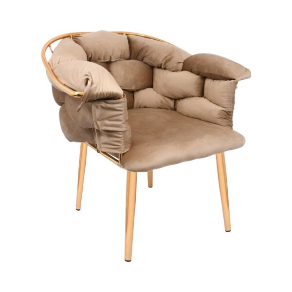 ΣΕΤ ΣΑΛΟΝΙ 3 ΤΕΜΑΧΙΩΝ Fylliana Baloon ΜΕ ΜΕΤΑΛΛΙΚΟ ΣΚΕΛΕΤΟ ΚΑΙ ΜΠΕΖ ΧΡΩΜΑ ΥΦΑΣΜΑΤΟΣ