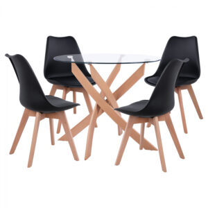 set-trapezarias-5tmch-trapezi-f90x74-4-k-4.jpg ΣΕΤ ΤΡΑΠΕΖΑΡΙΑΣ 5ΤΜΧ ΤΡΑΠΕΖΙ Φ90X74 & 4 ΚΑΡΕΚΛΕΣ VEGAS ΜΑΥΡΕΣ HM11693.02