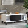 ΤΡΑΠΕΖΑΚΙ ΣΑΛΟΝΙΟΥ SARTHE ΛΕΥΚΟ-ΜΑΥΡΟ-ΜΑΥΡΟ MAT 121x55x41εκ n.t.v