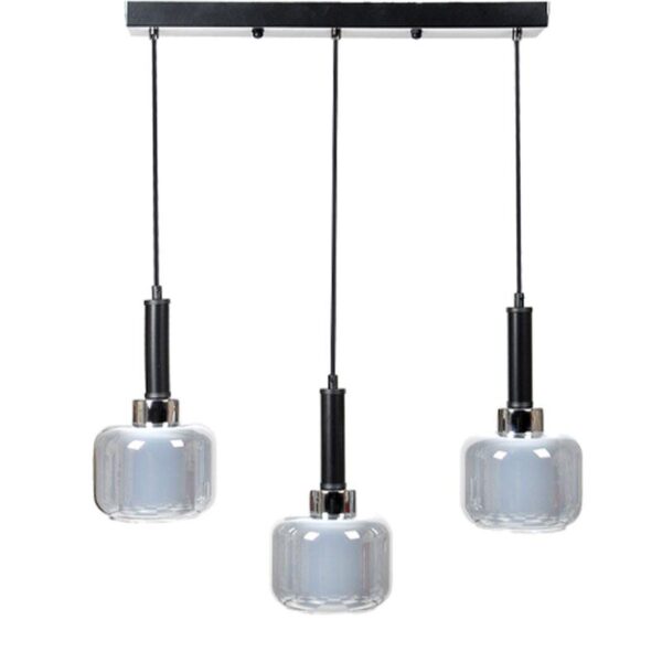 ΤΡΙΦΩΤΟ ΚΡΕΜΑΣΤΟ ΦΩΤΙΣΤΙΚΟ ΟΡΟΦΗΣ ΔΙΠΛΟ ΓΥΑΛΙΝΟ ΚΑΠΕΛΟ Fylliana ΑΣΗΜΙ ΧΡΩΜΑ Ε27 50x15x75εκ