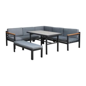 ΓΩΝΙΑΚΟ ΣΕΤ ΚΗΠΟΥ Fylliana Estelle ΓΚΡΙ ΧΡΩΜΑ 213x213x65εκ