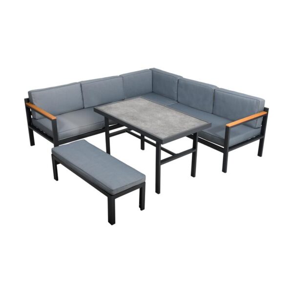 ΓΩΝΙΑΚΟ ΣΕΤ ΚΗΠΟΥ Fylliana Estelle ΓΚΡΙ ΧΡΩΜΑ 213x213x65εκ