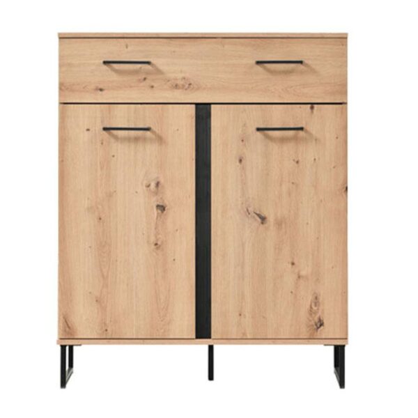 ΚΟΜΟΤΑ-ΜΠΟΥΦΕΣ SARDINIA 2K1F ARTISAN OAK / ΜΑΥΡΟ 84,5x35x103,5εκ