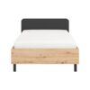 ΚΡΕΒΑΤΙ BARLETTA 120 ARTISAN ΜΕ ΓΚΡΙ ΥΦΑΣΜΑ ΜΑΥΡΑ ΠΟΔΙΑ 131x213,5x85,5εκ (120x200)