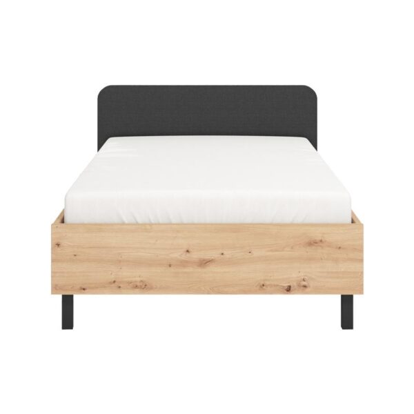 ΚΡΕΒΑΤΙ BARLETTA 120 ARTISAN ΜΕ ΓΚΡΙ ΥΦΑΣΜΑ ΜΑΥΡΑ ΠΟΔΙΑ 131x213,5x85,5εκ (120x200)