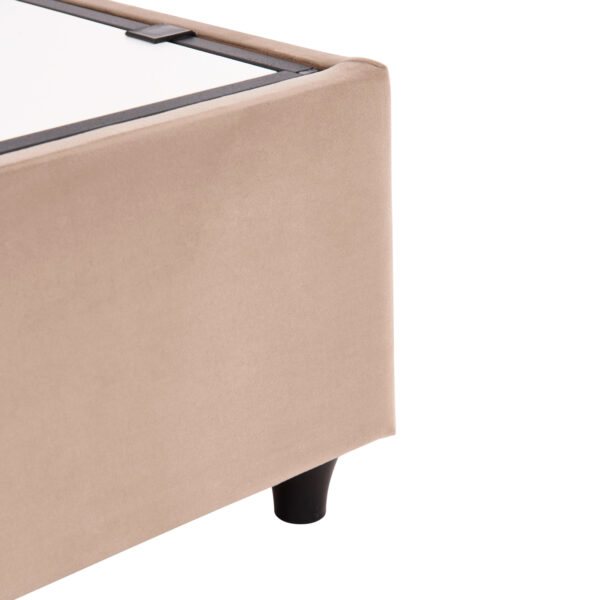 ΚΡEΒΑΤΙ ΜΕ ΑΠΟΘΗΚΕΥΤΙΚΟ ΧΩΡΟ DREAMLET HM716 ΜΠΕΖ ΒΕΛΟΥΔΟ- ΓΙΑ ΣΤΡΩΜΑ 160x200εκ.